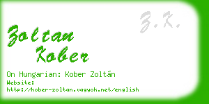 zoltan kober business card